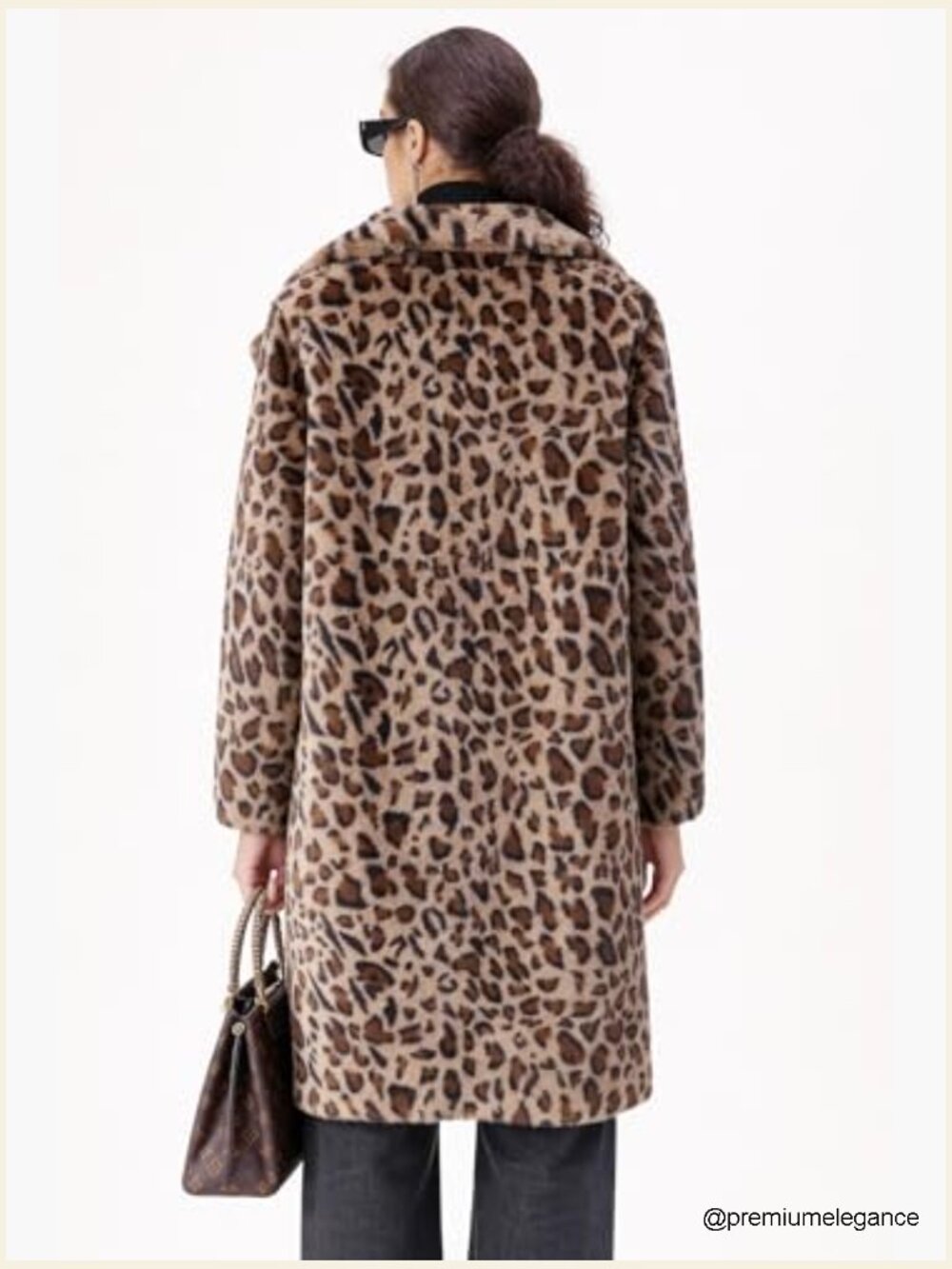 Faux Fur Coat Fuzzy Fleece Open Front Lapel Long Sleeve Longline Jacket - Picture 4 of 7